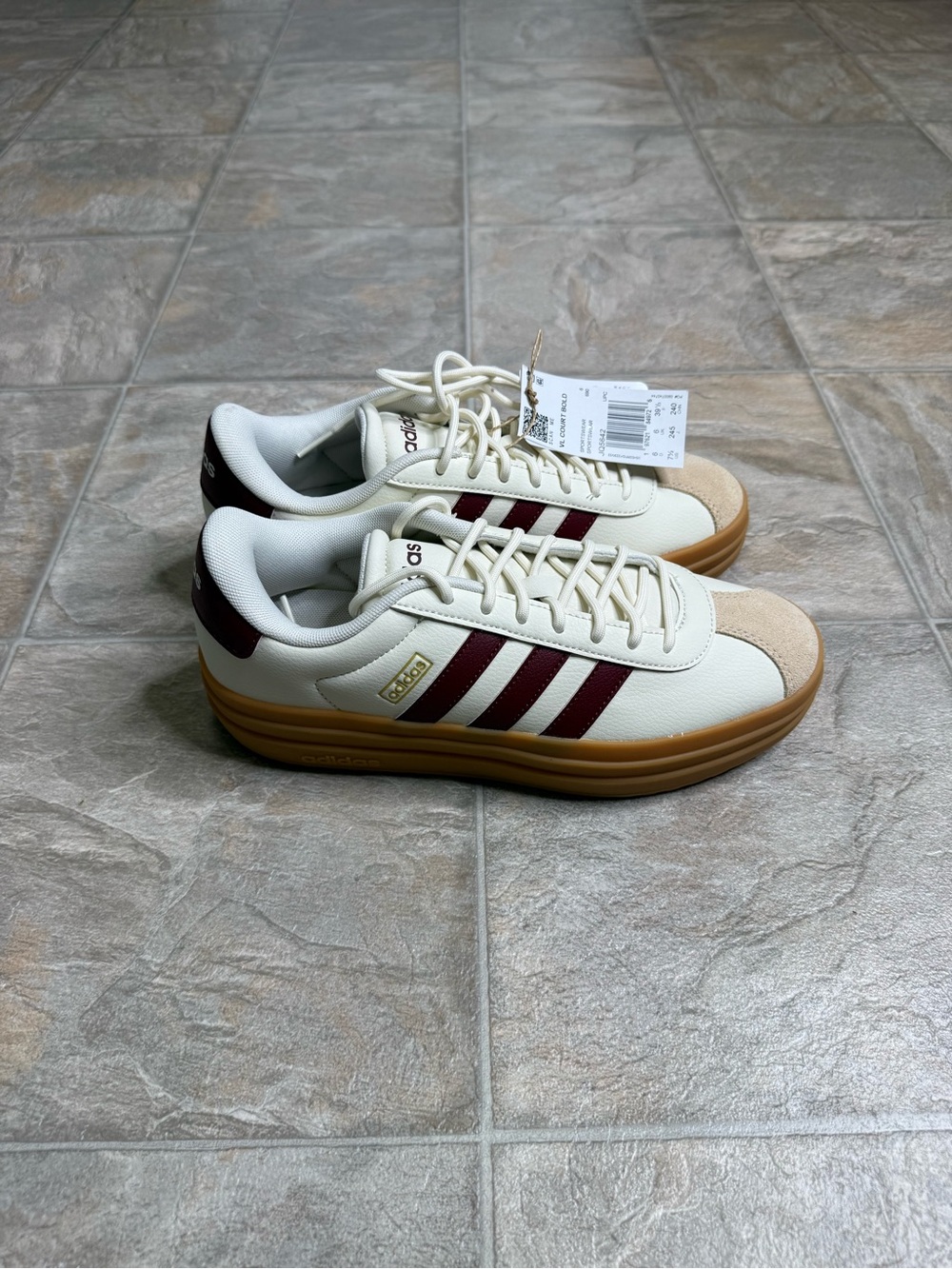 Addias VL Court Bold Women’s Shoe Size 7.5 Cream JQ5642 NWT - Picture 3 of 8